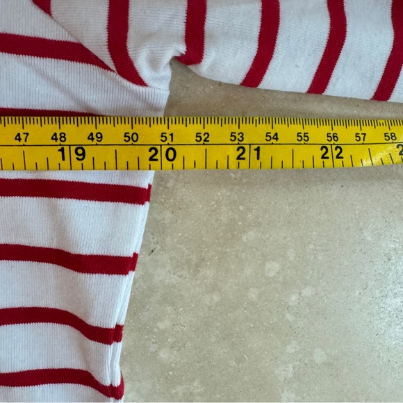 Lily Coco Red White Stripe Boat Neck Long Sleeve Cotton Womens Size L T Shirt - Picture 10 of 14